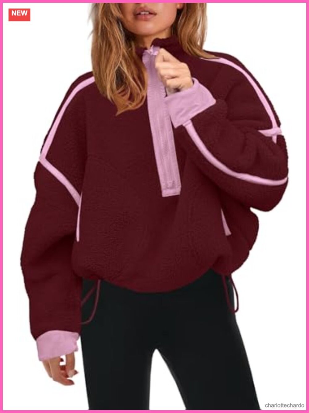 Half Zip Fleece Pullover Sherpa Jacket Women's Sweatshirt